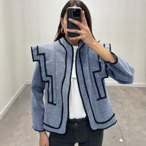 Ladies Fashion Jacket with geometric cut and special accents Amarae