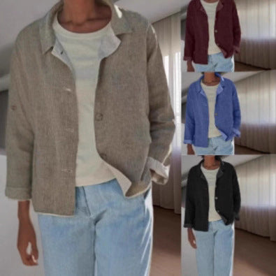 Ladies lightweight and casual cotton jacket with buttoned details Amarae