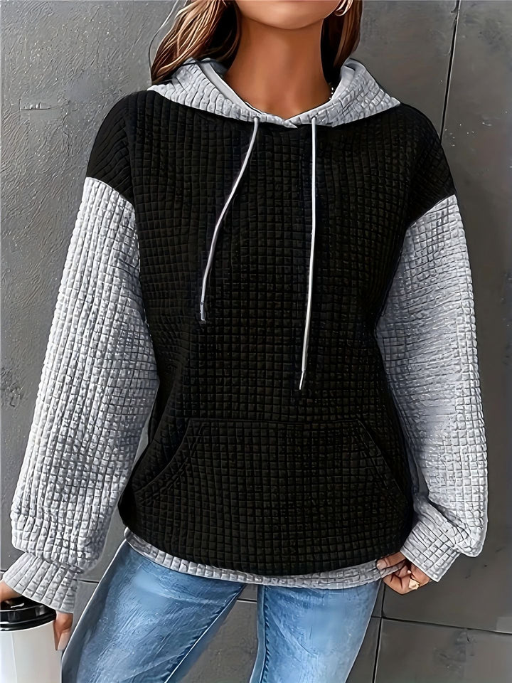 Ladies textured fabric hoodie Lune London