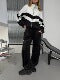 Women's Sporty Two-Piece Set with Fashionable Jacket and Loose Pants Chic & Stil