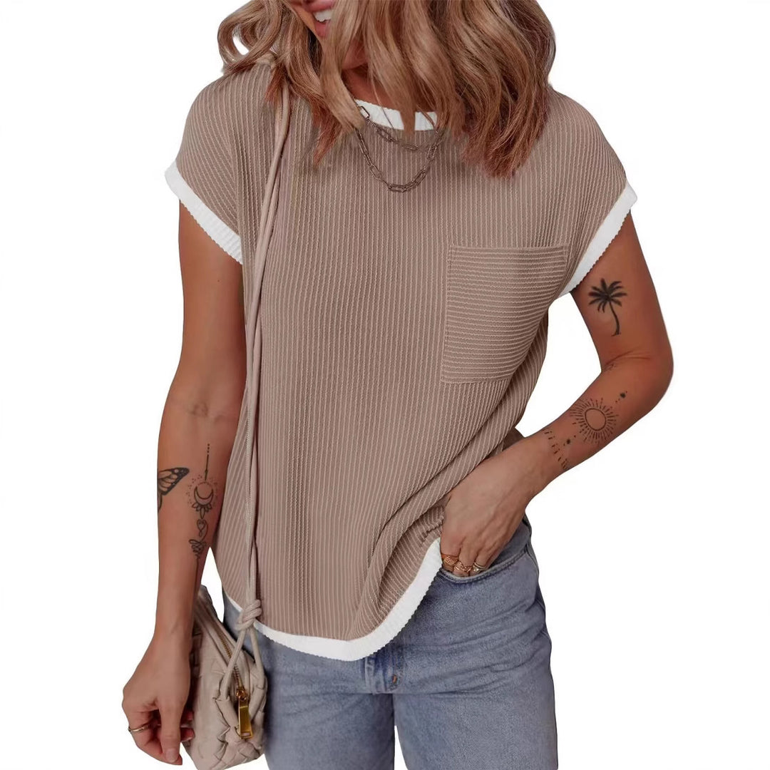 Casual and breathable waffle t-shirt for ladies with pocket Lune London