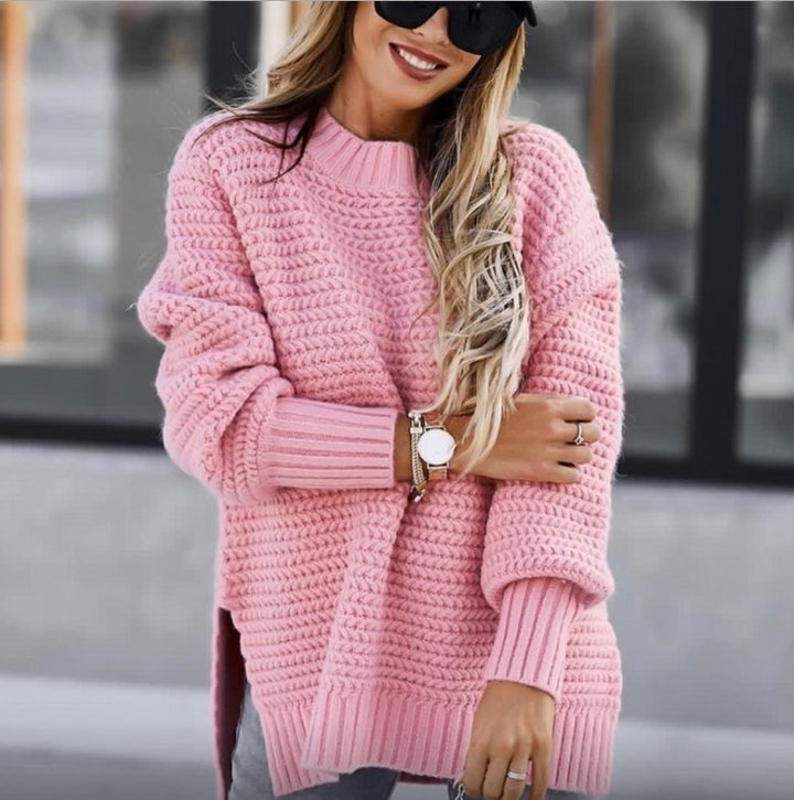 Women’s chunky knit sweater with turtleneck and relaxed fit Lune London