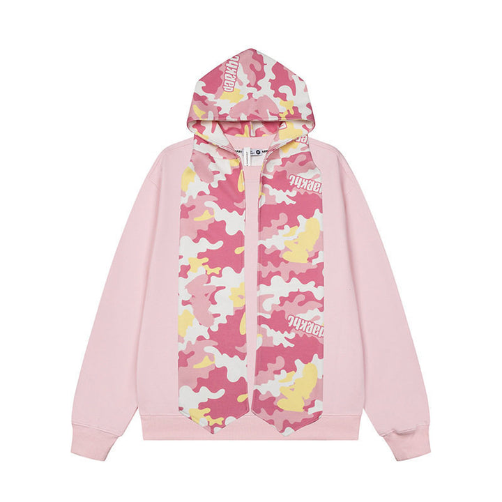 Women's hoodie sweatshirt with extra-long scarf look and front zip Amarae