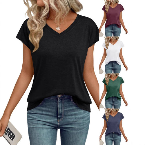 V-neck T-shirt for women with a relaxed fit and soft material Amarae