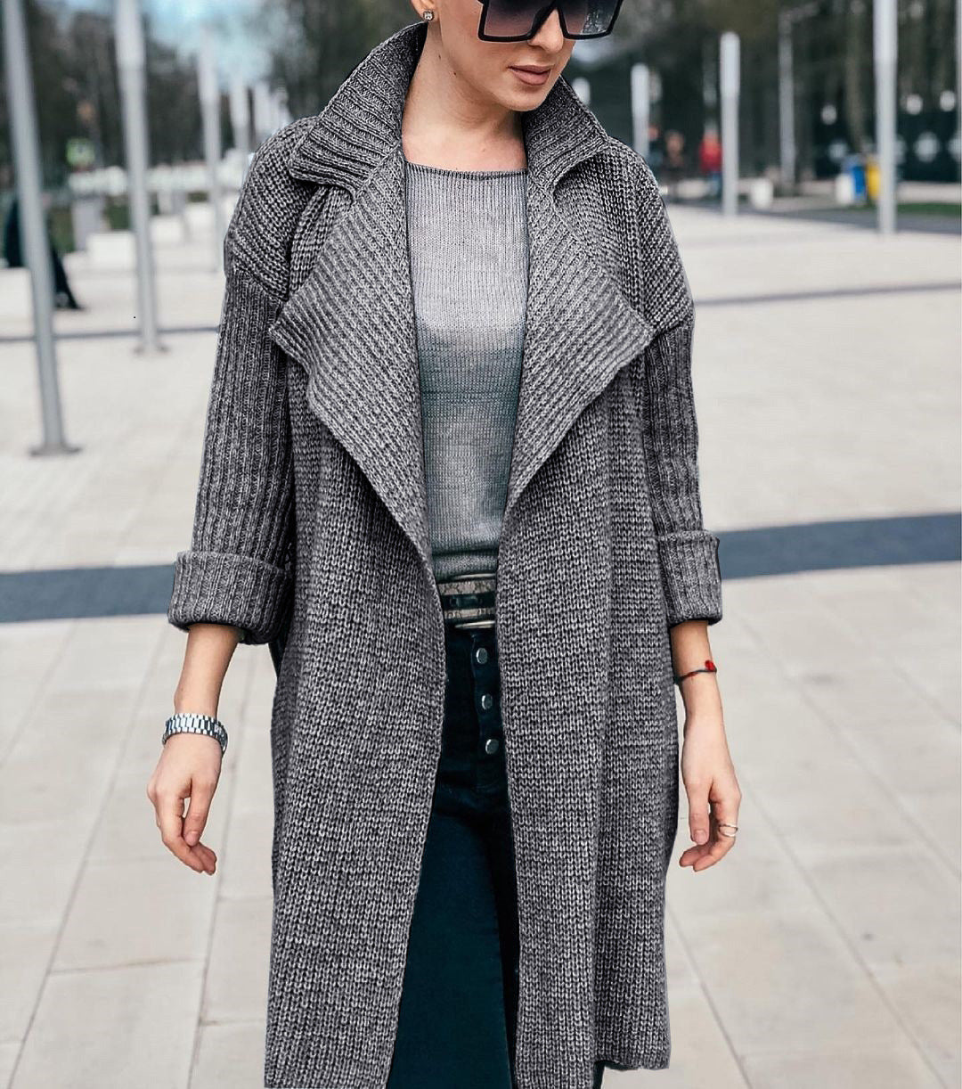Lune London oversized knit coat for women