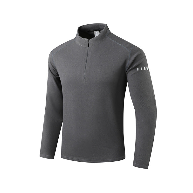 Men's Performance Long Sleeve Shirt with Half-Zip and Stand-Up Collar Amarae