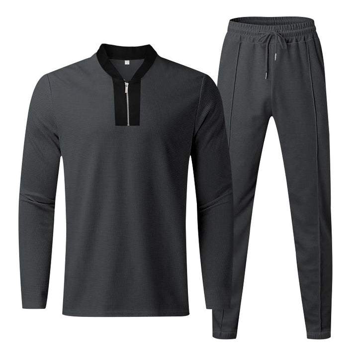Men's sporty leisure set with modern high collar and zipper Lune London