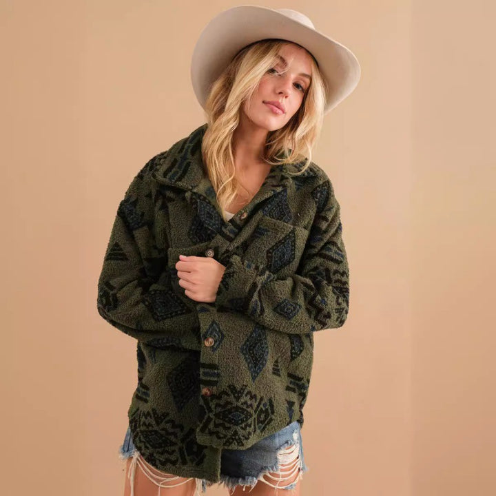 Ladies Fleece Jacket with Pattern and High Quality Structure Lune London