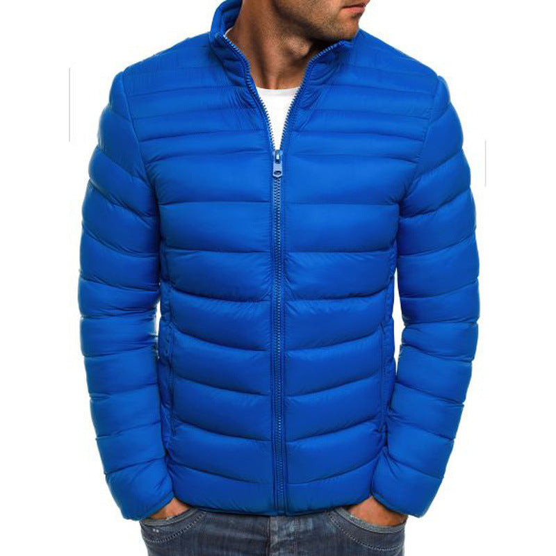 Quilted jacket for men with a stand-up collar and zippered side pockets Lune London