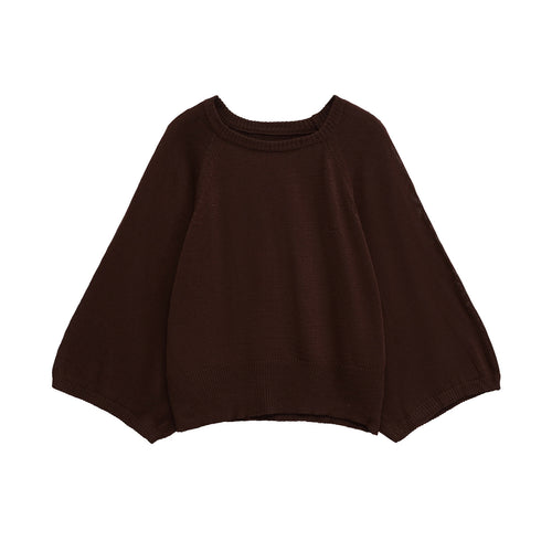 Ladies elegant knit top with loose fit and ribbed details Amarae