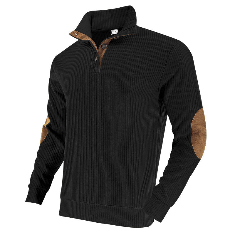 Pulli élégant pour hommes avec col montant de haute qualité et détails contrastés à la mode Lune London