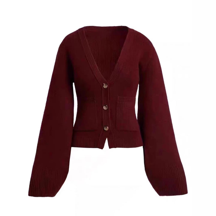 Knit jacket for women with a loose fit and decorative buttons Lune London