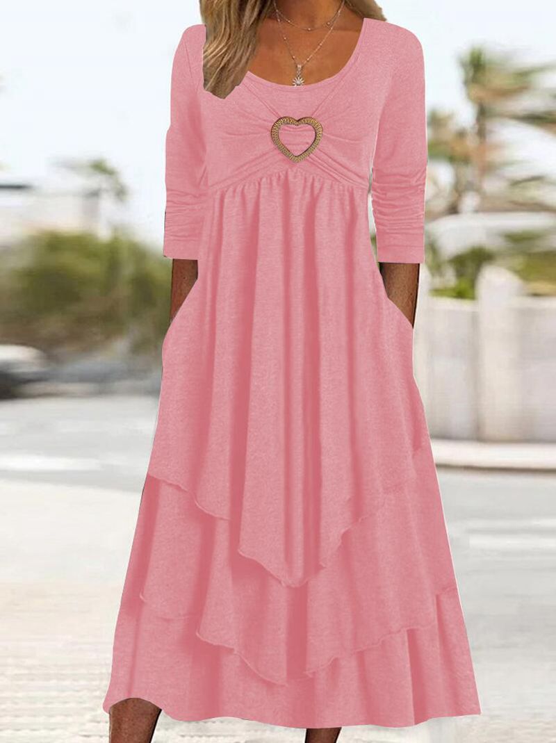 Casual layer dress for women with heart-shaped detail and pockets Lune London