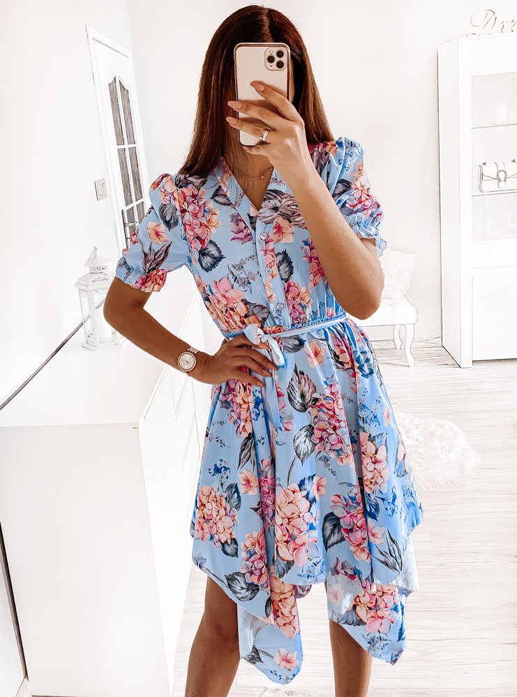 Chic and Stylish High-Low Floral Women's Dress