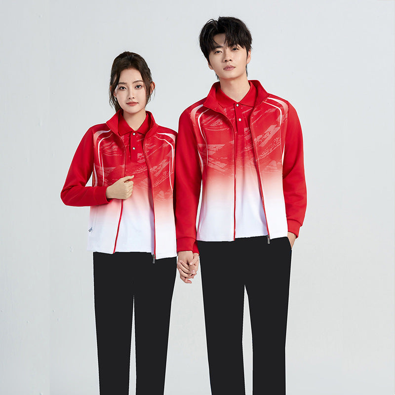 Unisex Performance Training Set with Gradient, Stretch Jacket and Comfort Pants Amarae