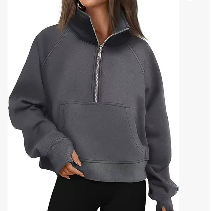 Women's Sporty Hoodie with High Collar Lune London