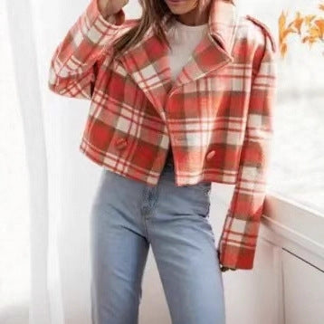 Women's Short Checkered Blazer Lune London