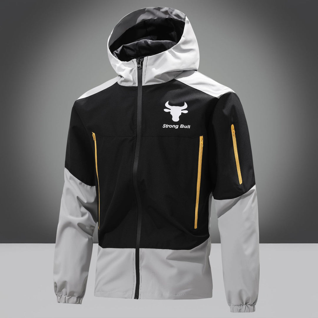Functional jacket for men in waterproof material with practical zipped pockets Lune London
