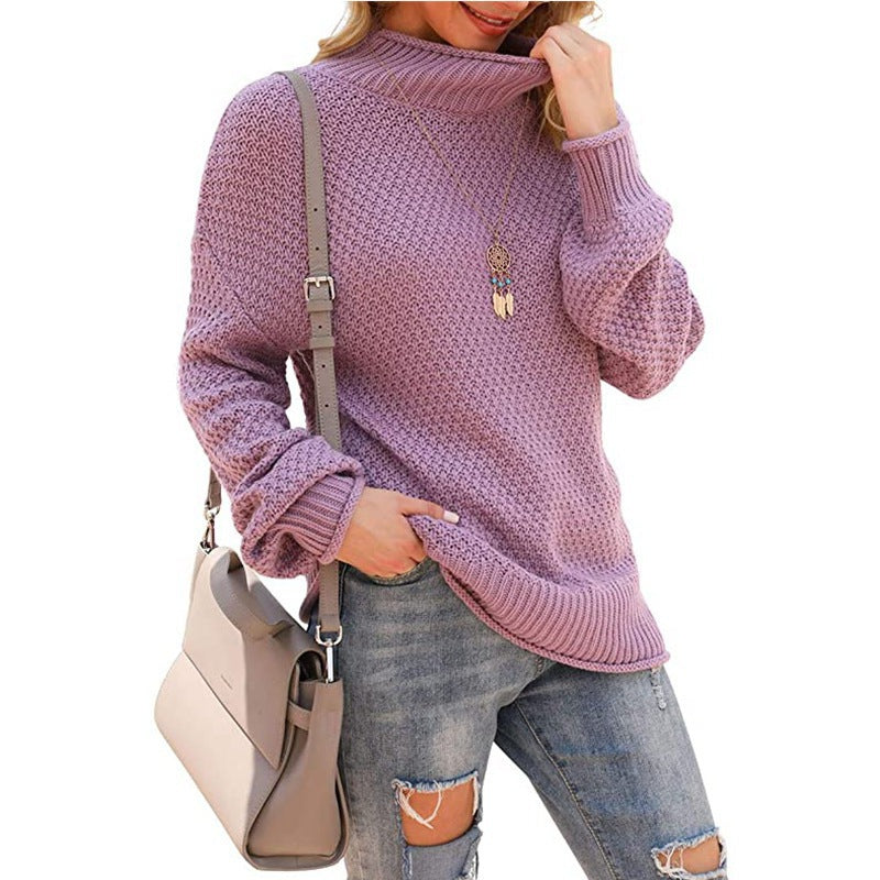 Thick knit sweater for women with high collar and comfortable sleeves Lune London