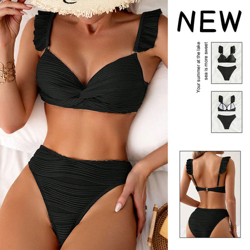 Women high waisted ruched bottom bikini set Amarae