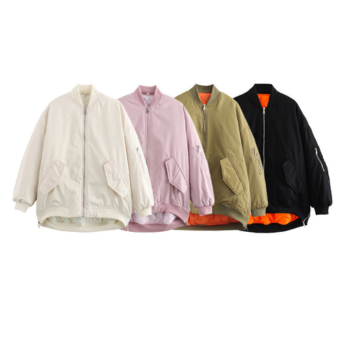 Casual bomber jacket for women with elastic cuffs and practical pockets Amarae