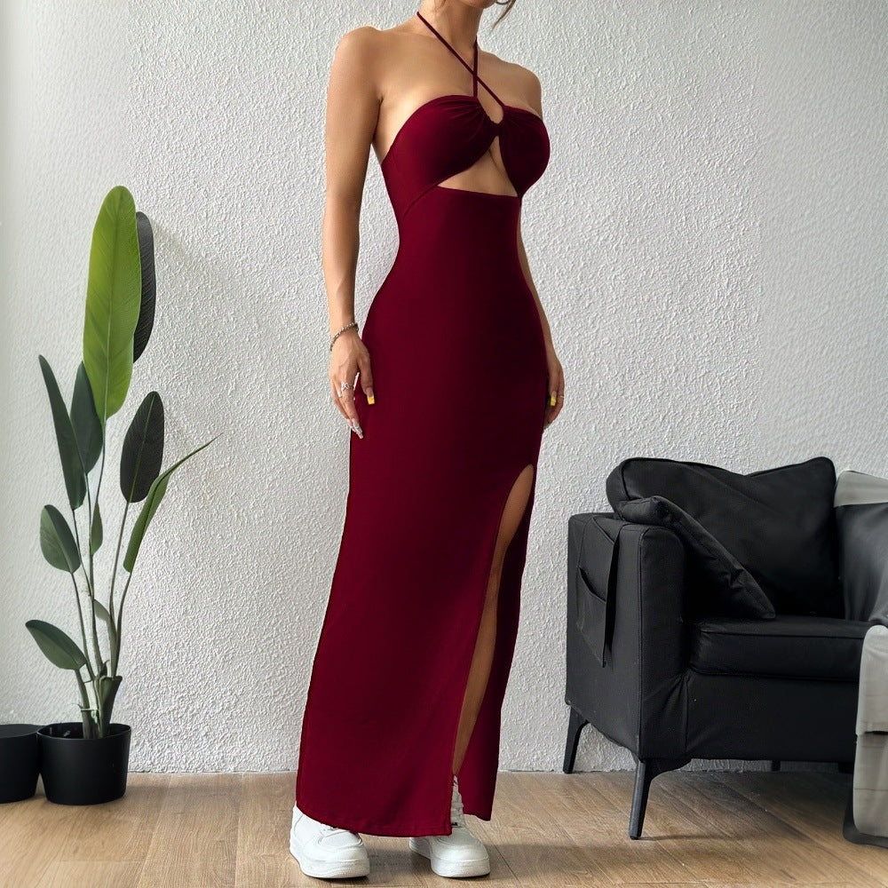 Robe maxi femme avec découpe élégante et fente excitante Chic & Stil