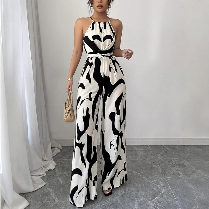 Ladies Jumpsuit with high collar and elegant draping Lune London