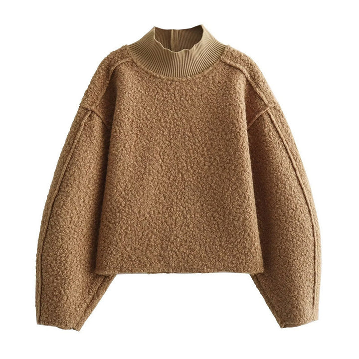 Pull femme douillet avec col montant et épaules tombantes Lune London