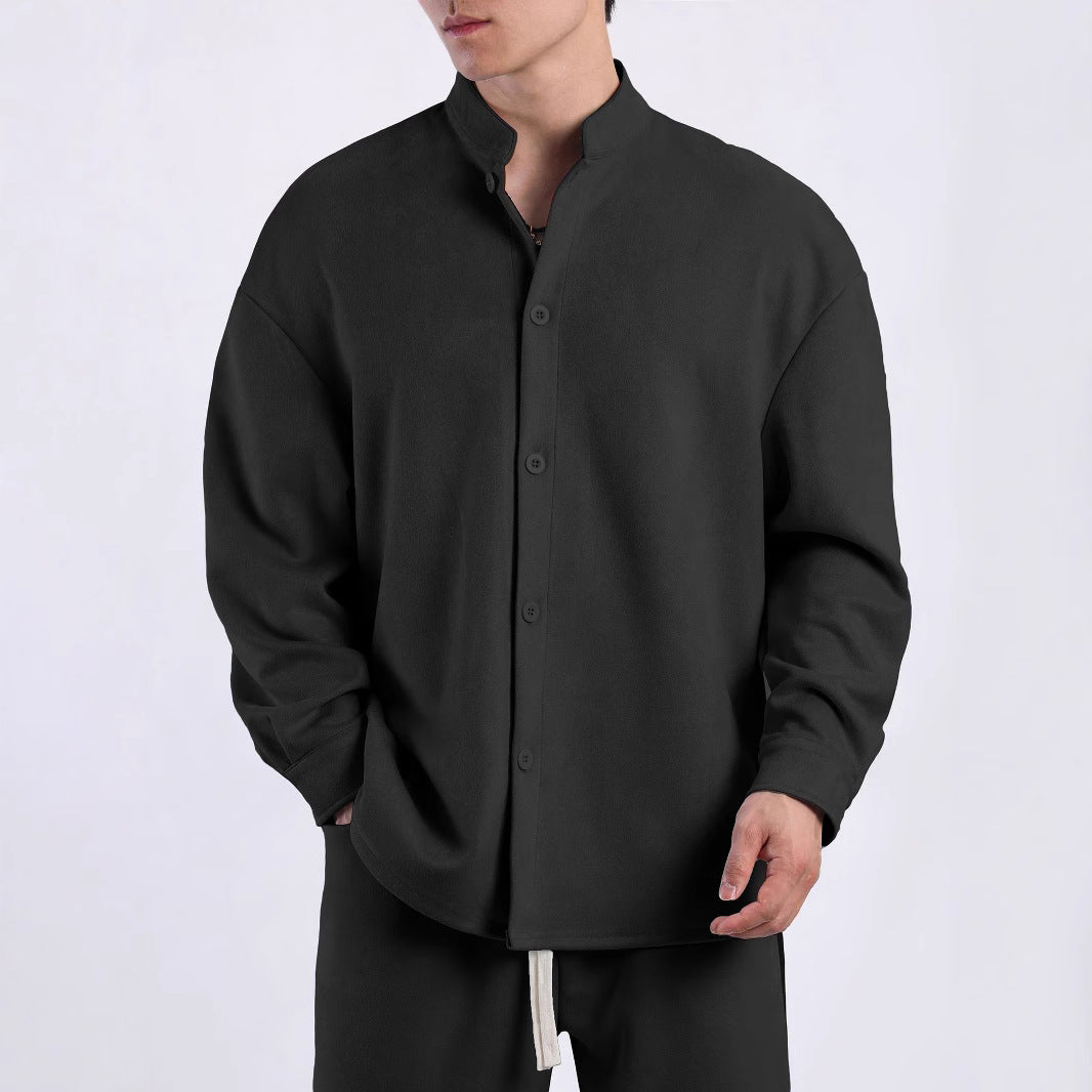 Women's long sleeve shirt with sparkling fabric and modern high collar Lune London