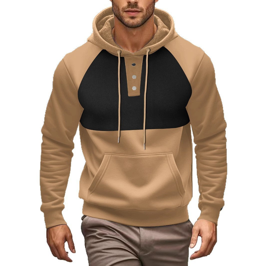 Men's Hoodie with button placket and contrasting details Lune London