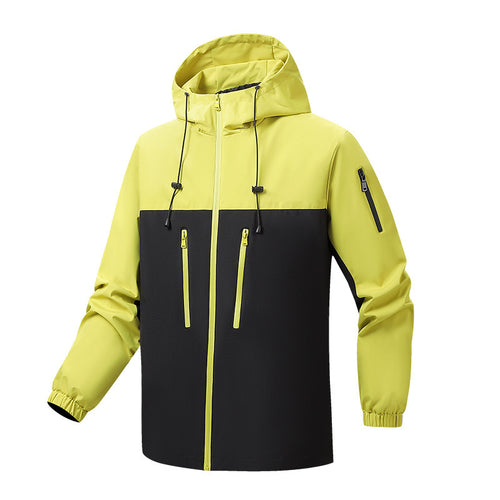Multifunctional windbreaker jacket for women with adjustable hood and chic sporty design