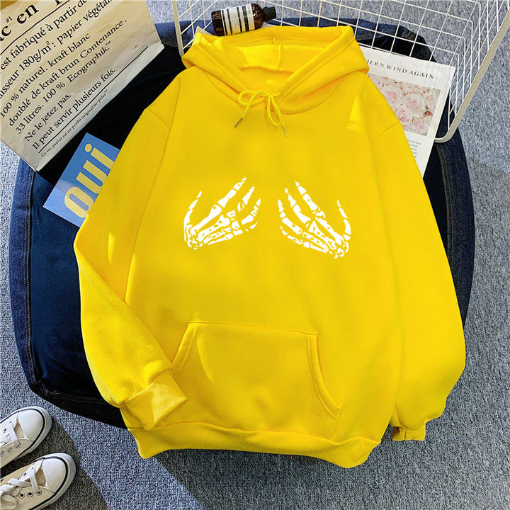 Women's hoodie with creative skeleton design Chic & Stil
