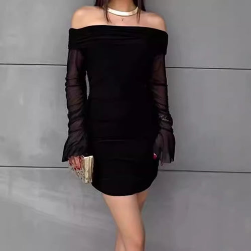 Mini off-shoulder dresses for women with elegant ruffle details Amarae