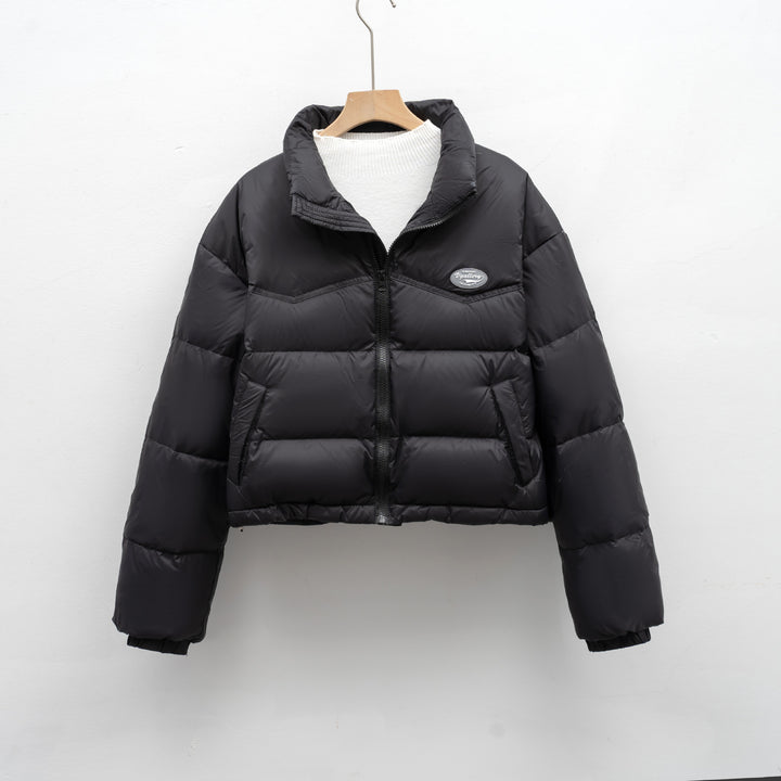 Modern quilted jacket for women, cropped fit, with high collar and practical zipper Lune London