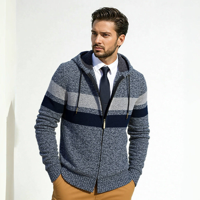 Hooded jacket for men with trendy zip Lune London