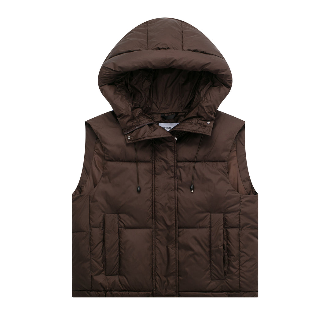 Quilted vest for women with hood and practical pockets Lune London