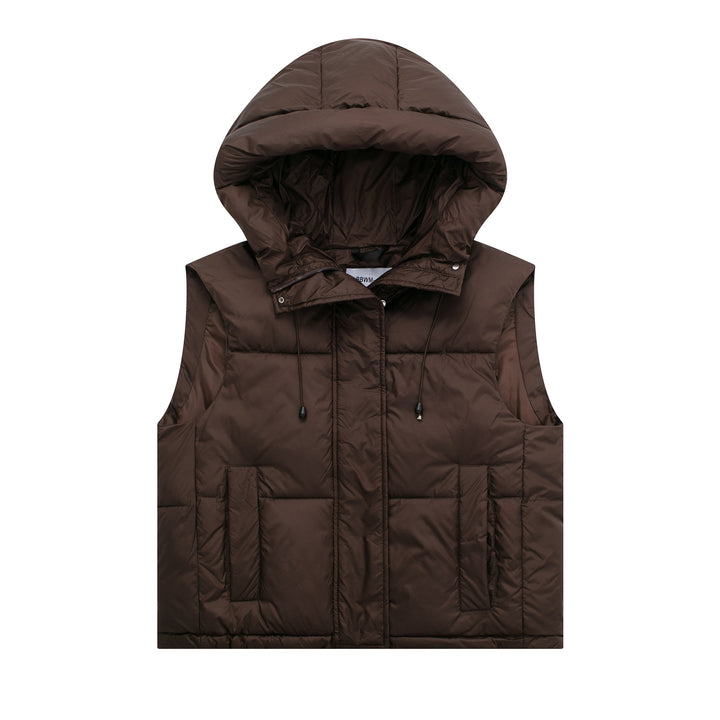 Quilted vest for women with hood and practical pockets Lune London