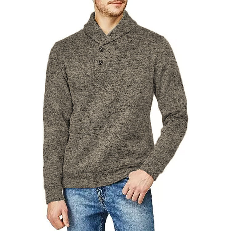 Men's sweater with high collar and button detail Lune London