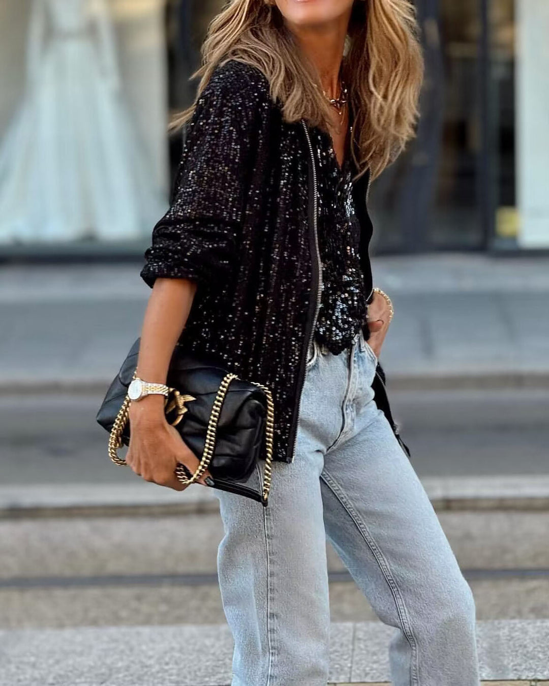 Lune London | Sequin Baseball Jacket