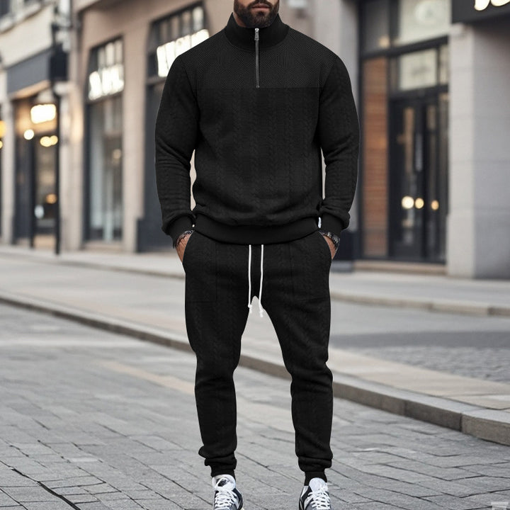 Men's sporty knit set with half zipper Lune London