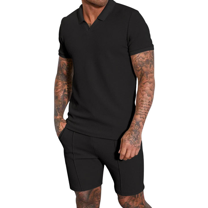 Men's short sleeve polo with a sporty fit and chic and stylish sports shorts