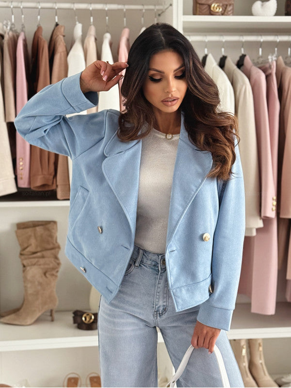 Casual style biker jacket for women with snap button closure and practical pockets Lune London