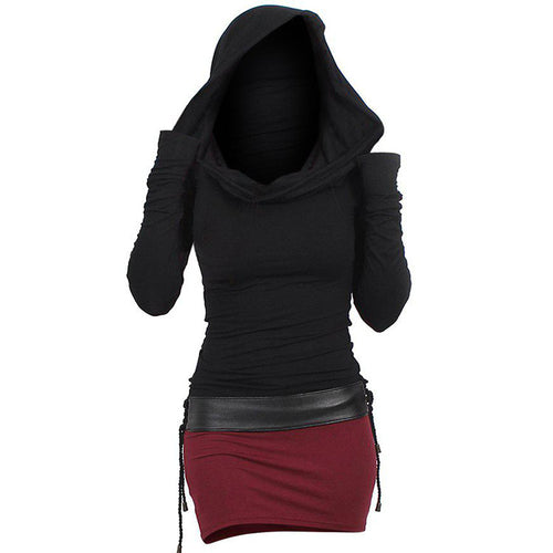 Hoodie dress for women with wrap collar and fitted cut Amarae