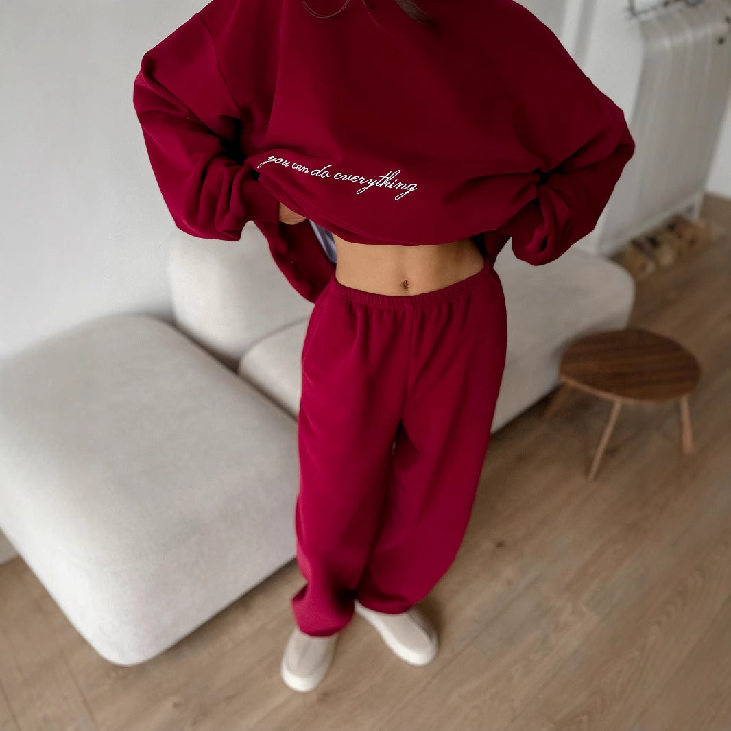 Lune London casual women's sweatshirt and jogger pants set with loose fit