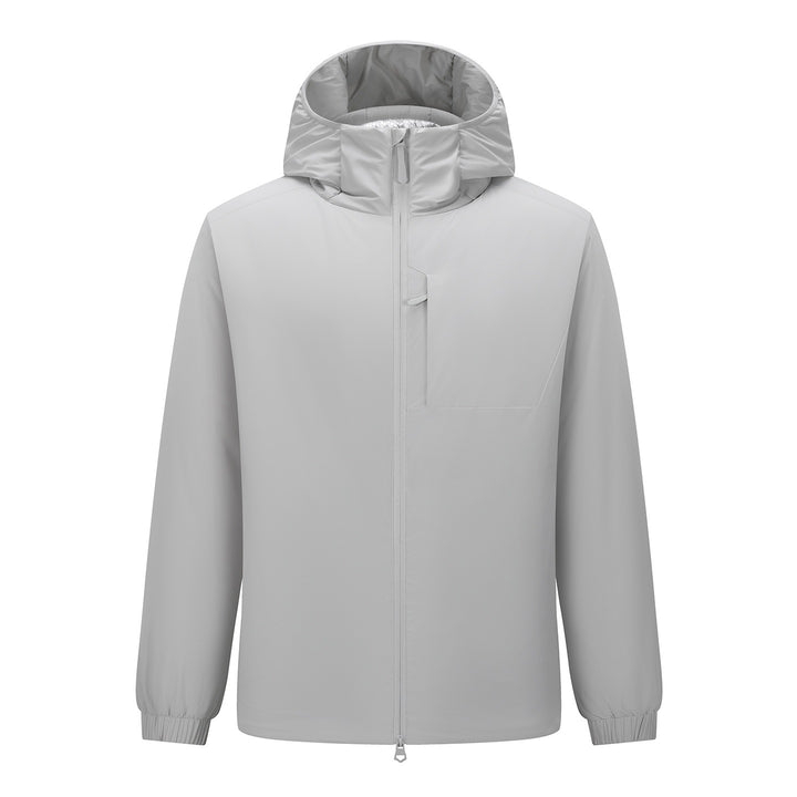 Men's Lightweight Waterproof Softshell Rain Jacket with Hood and Hidden Chest Pocket Amarae