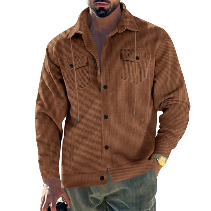 Trendy corduroy jacket for men with practical chest pockets and structured design Lune London