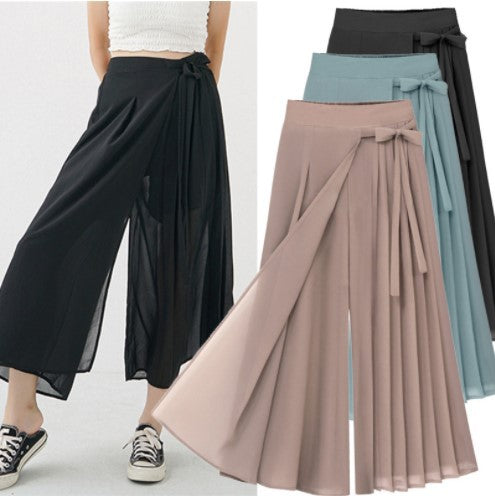Pleated midi skirt for women with bow detail Amarae