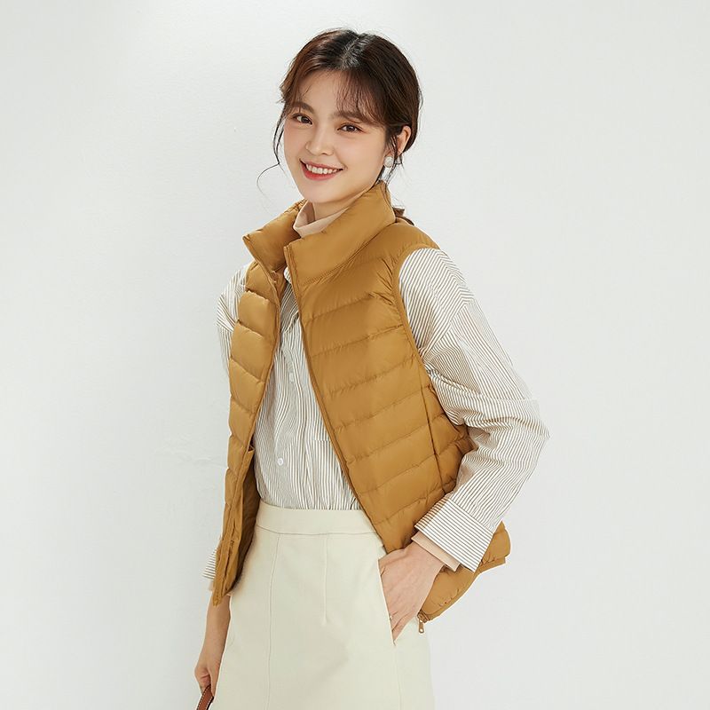 Women Ultra-light Quilted Stand Collar Vest with Tailored Business Silhouette Amarae