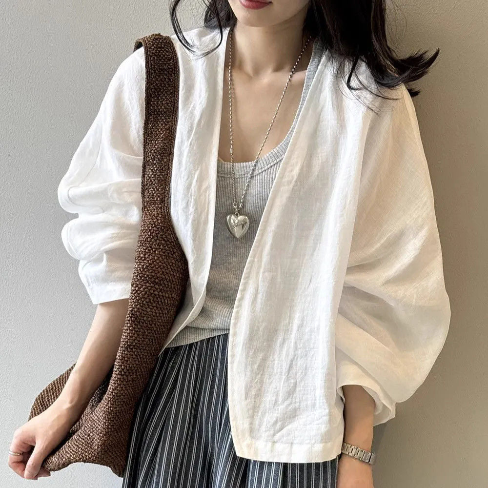Veste en lin décontractée pour femmes Chic & Stil