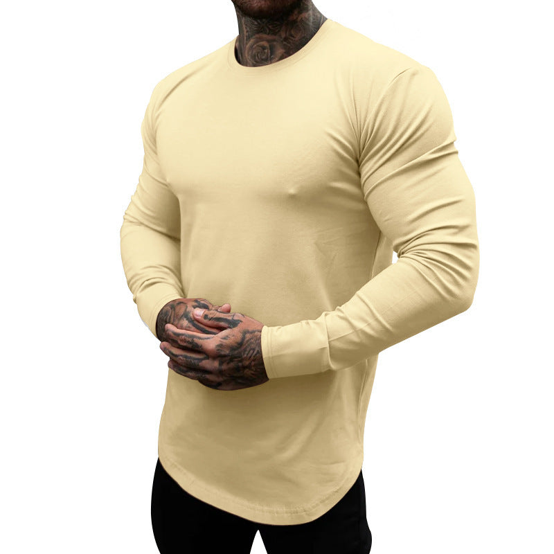 Men's Long Sleeve Shirt Made Of Soft Elastic Cotton Blend with Crew Neck Lune London
